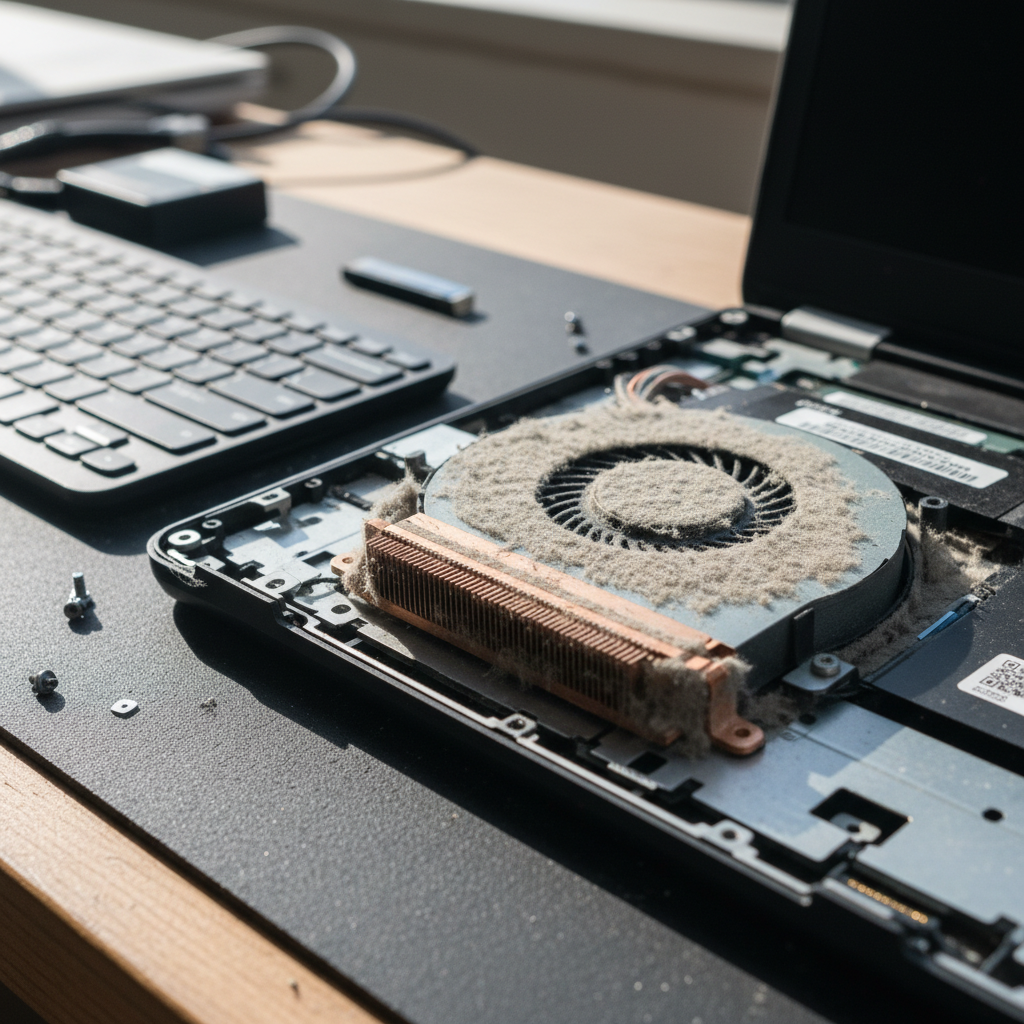 Dust-clogged laptop fan cleaning service in Wanguri — Darwin NT 0810