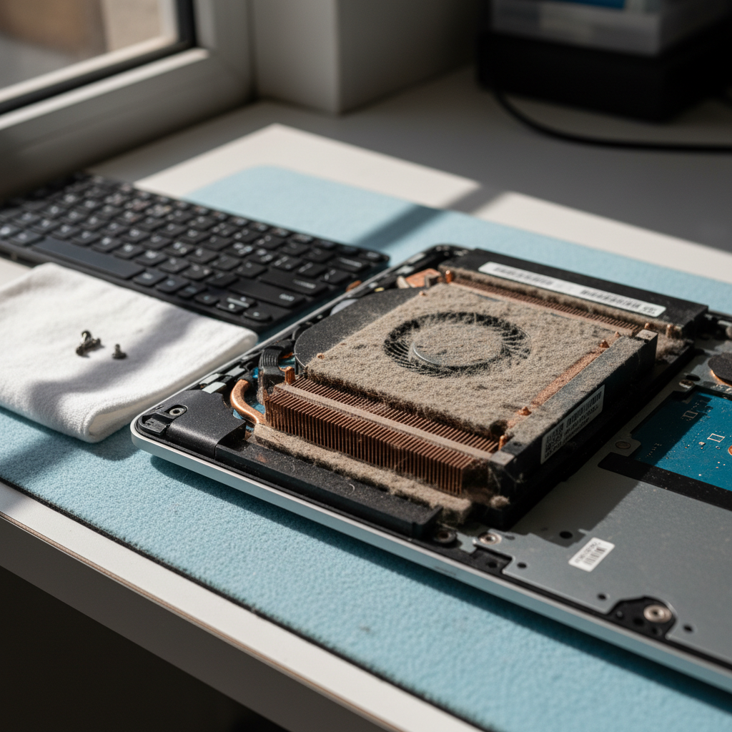 Dust-clogged laptop fan cleaning service in Waratah — Newcastle NSW 2298