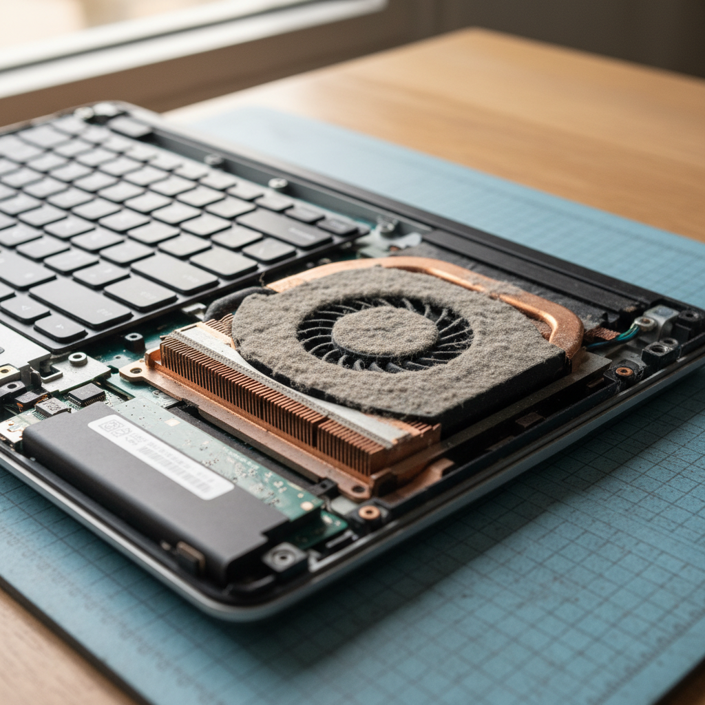 Dust-clogged laptop fan cleaning service in Waratah West — Newcastle NSW 2298