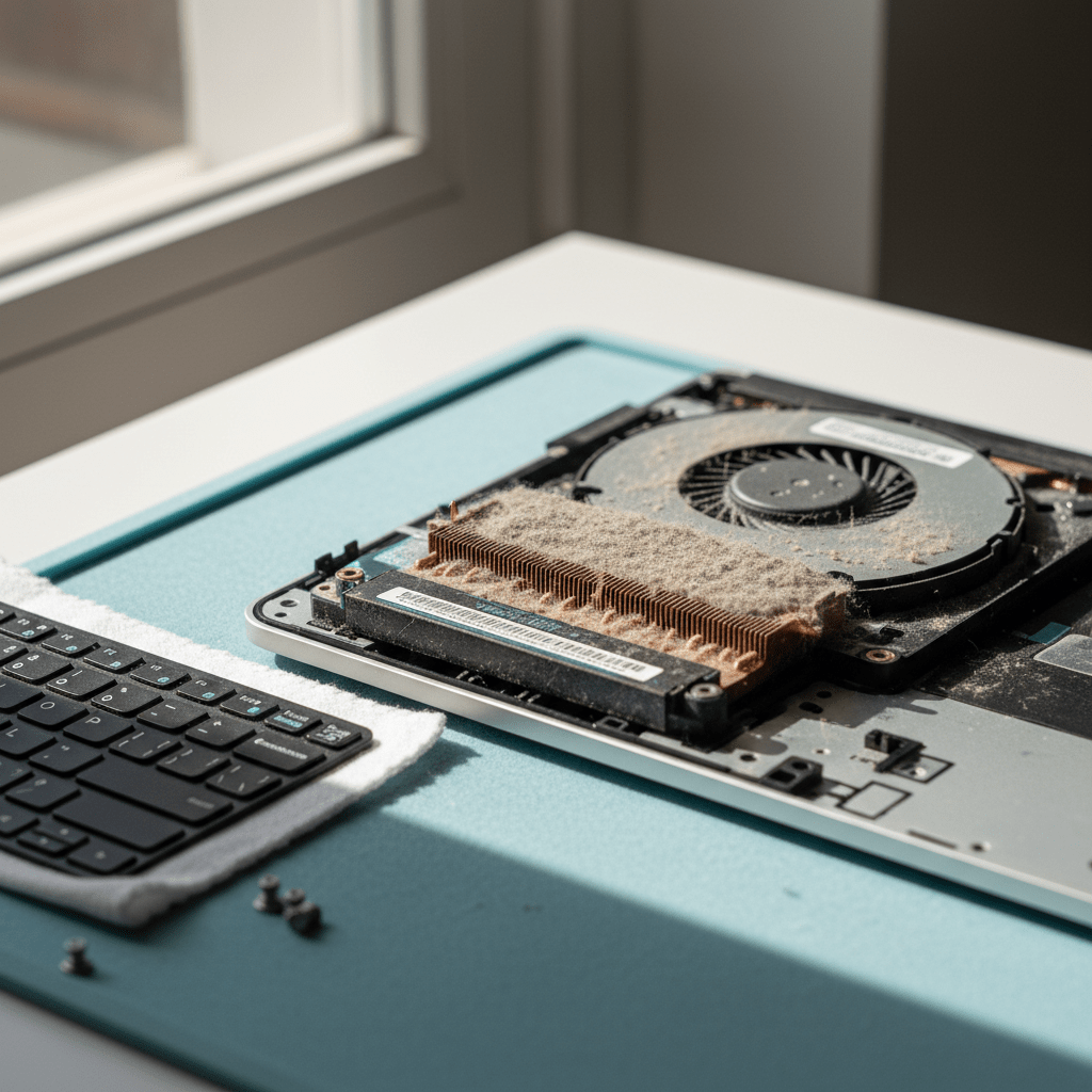 Dust-clogged laptop fan cleaning service in Warradale North — Adelaide SA 5046