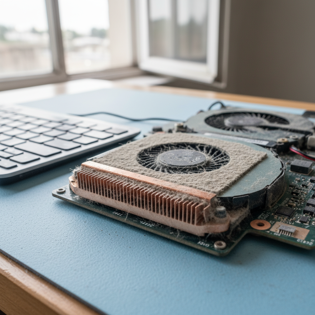 Dust-clogged laptop fan cleaning service in Warrane — Hobart TAS 7018