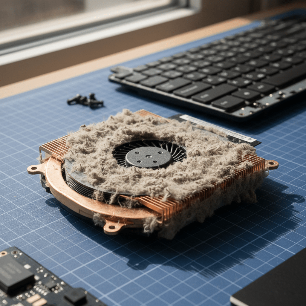 Dust-clogged laptop fan cleaning service in Welland — Adelaide SA 5007