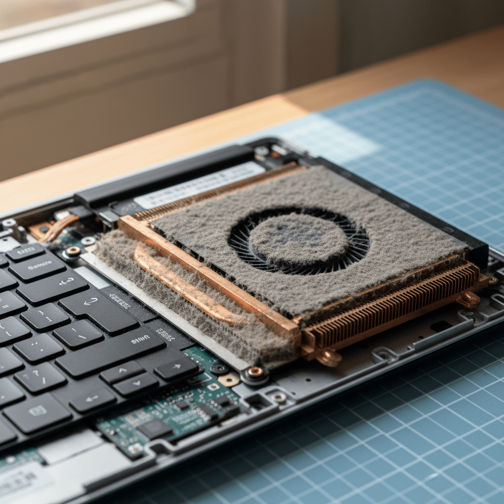 Dust-clogged laptop fan cleaning service in West Croydon — Adelaide SA 5008