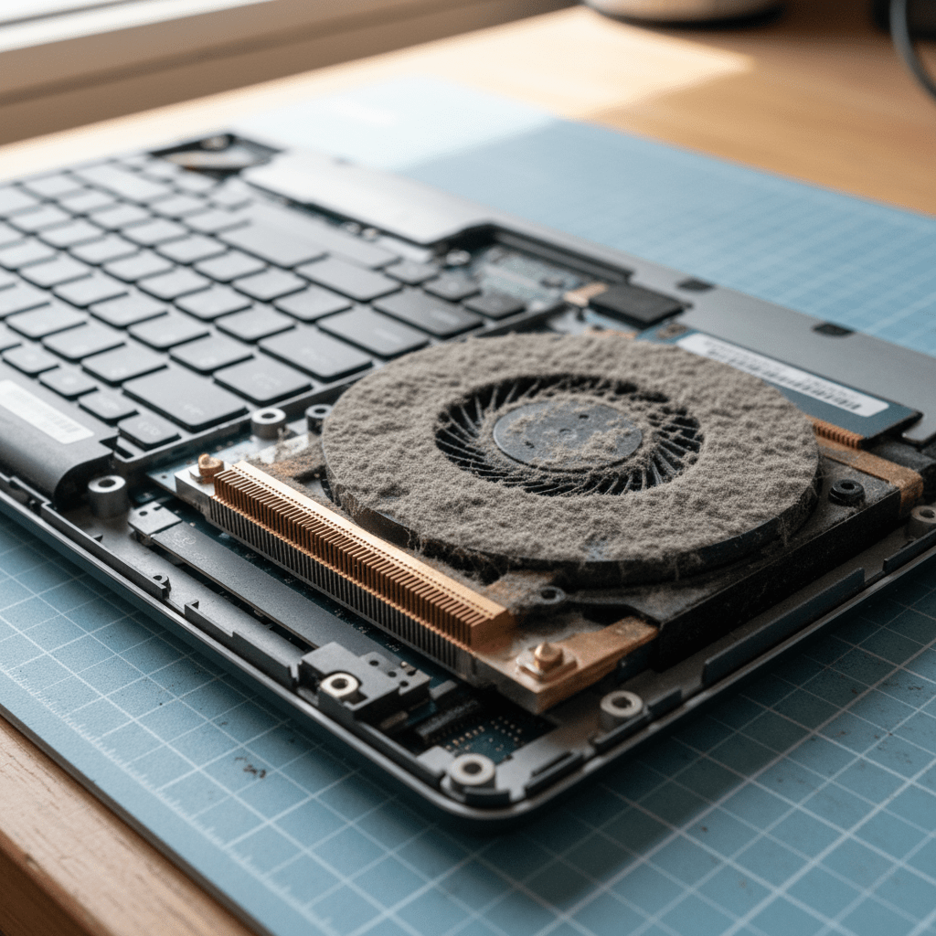 Dust-clogged laptop fan cleaning service in West Lakes — Adelaide SA 5021