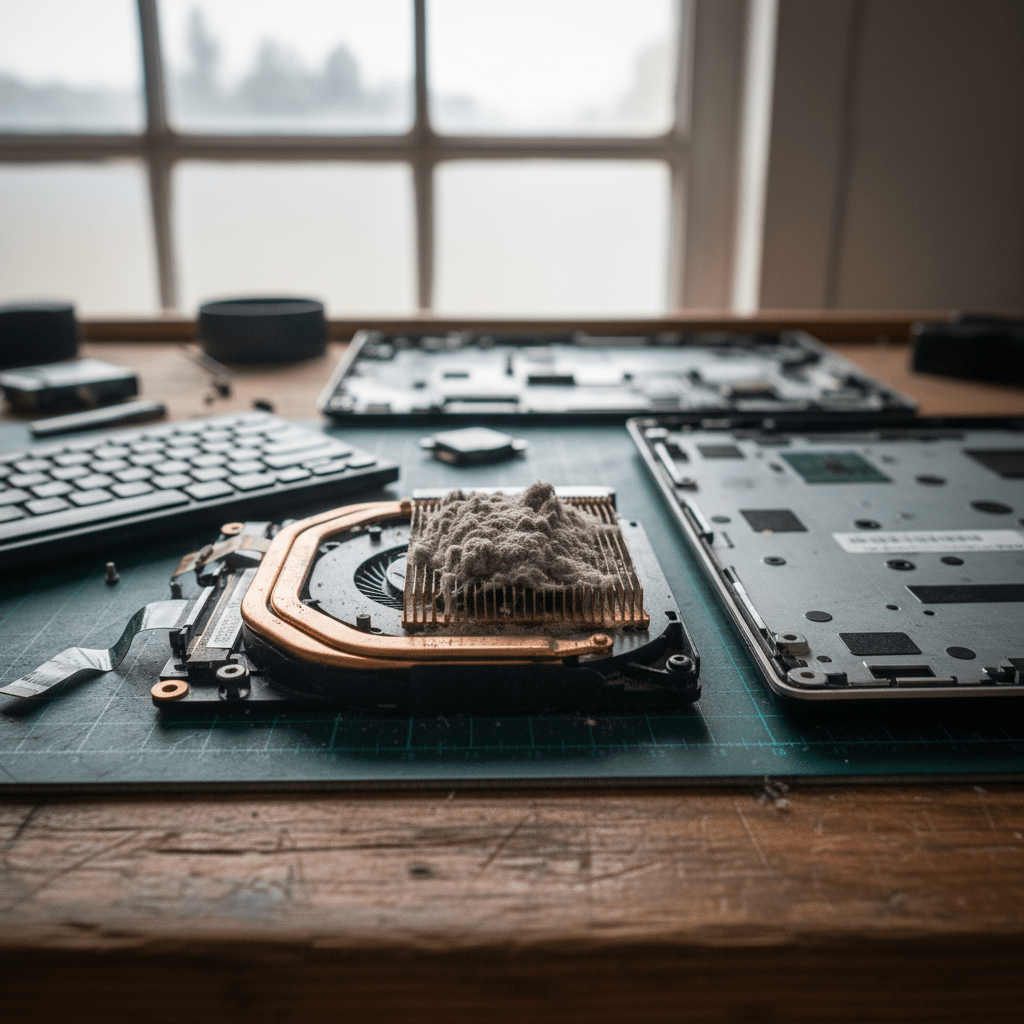 Dust-clogged laptop fan cleaning service in West Lakes Shore — Adelaide SA 5020