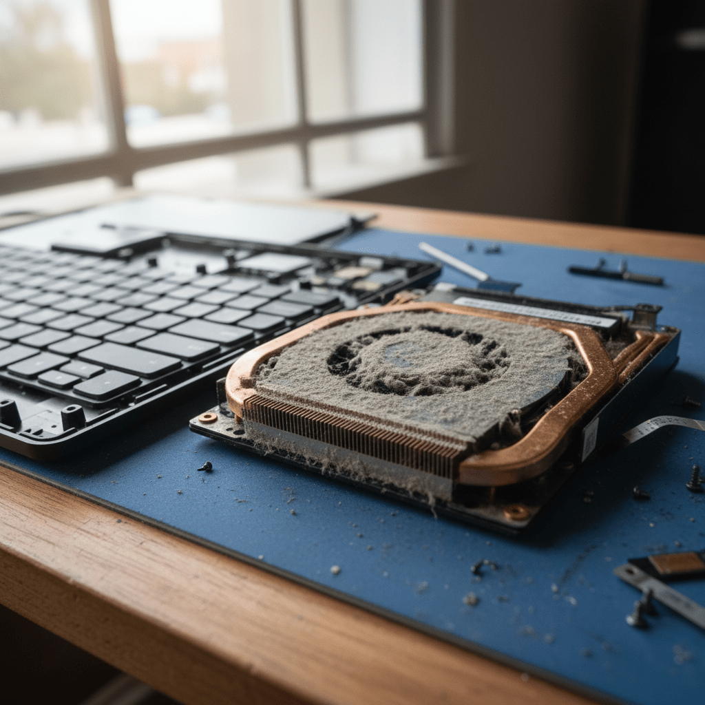 Dust-clogged laptop fan cleaning service in West Richmond — Adelaide SA 5033