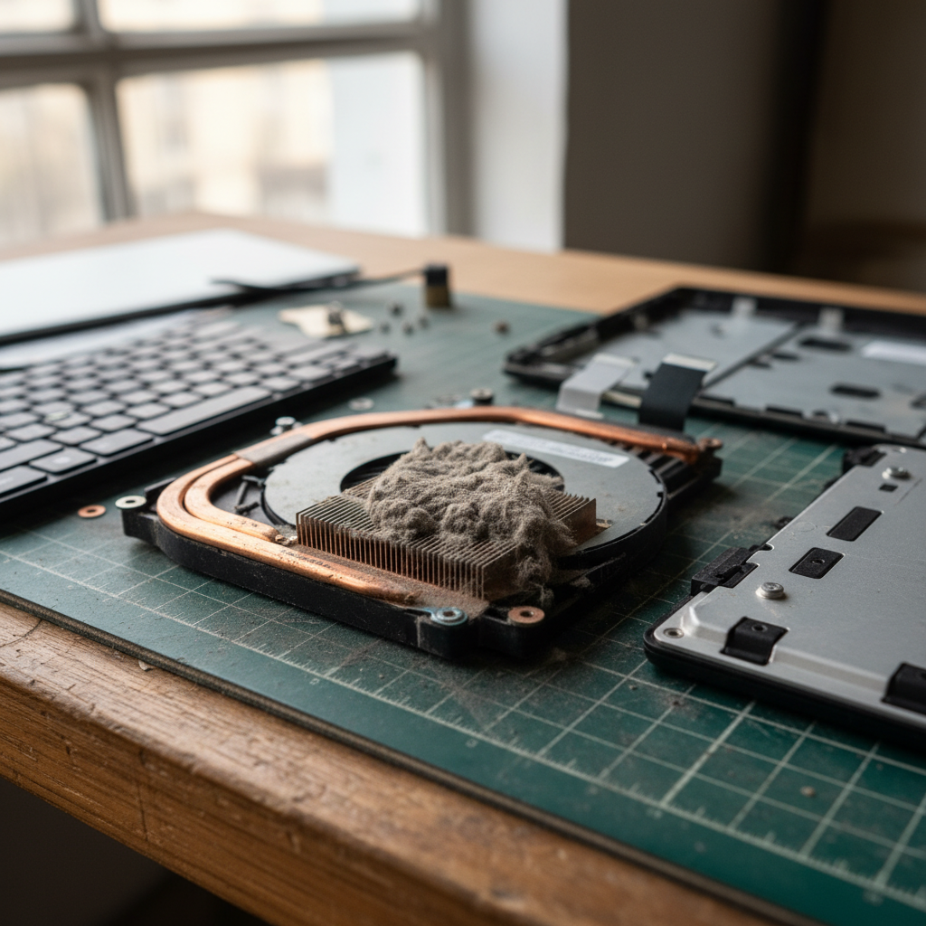 Dust-clogged laptop fan cleaning service in West Wallsend — Newcastle NSW 2286