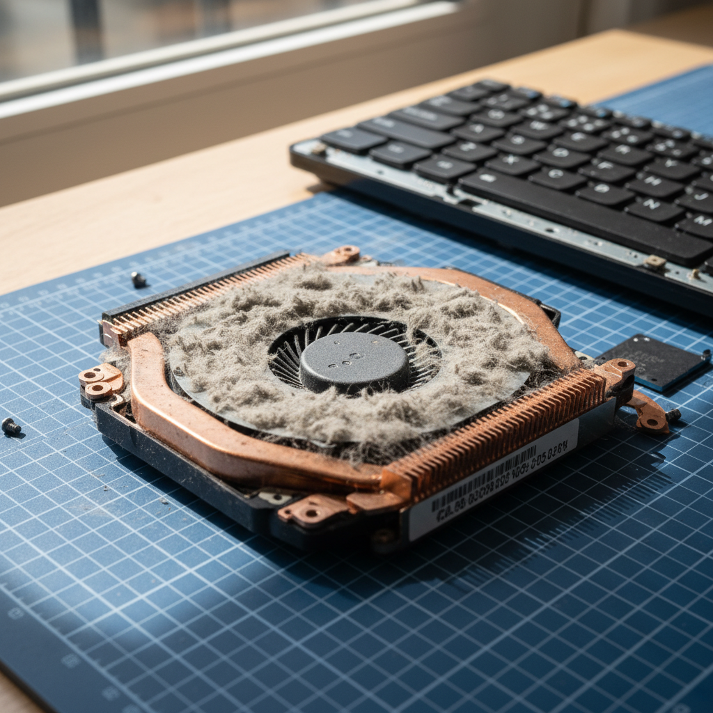 Dust-clogged laptop fan cleaning service in Whitebridge — Newcastle NSW 2290