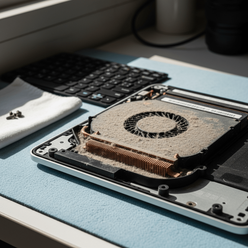 Dust-clogged laptop fan cleaning service in Whites Valley — Adelaide SA 5172