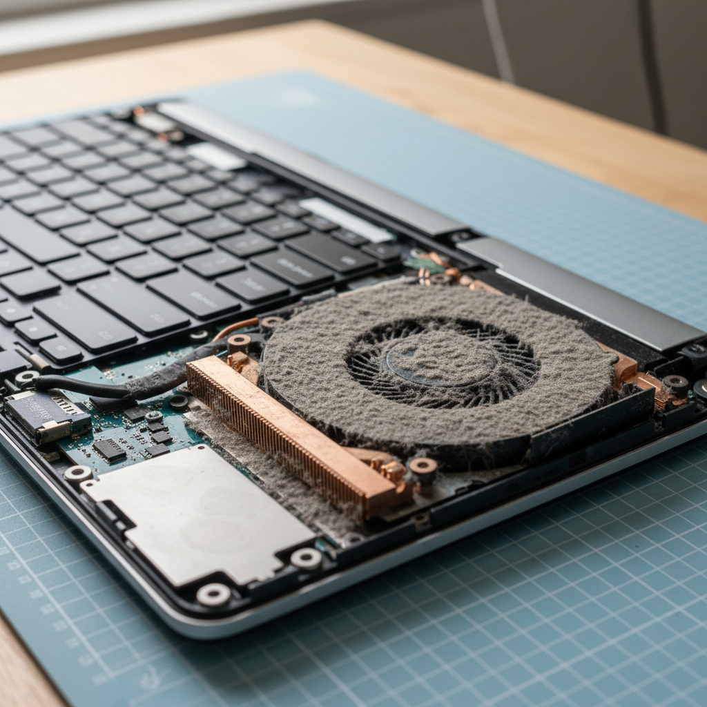 Dust-clogged laptop fan cleaning service in Wickham — Darwin NT 0822