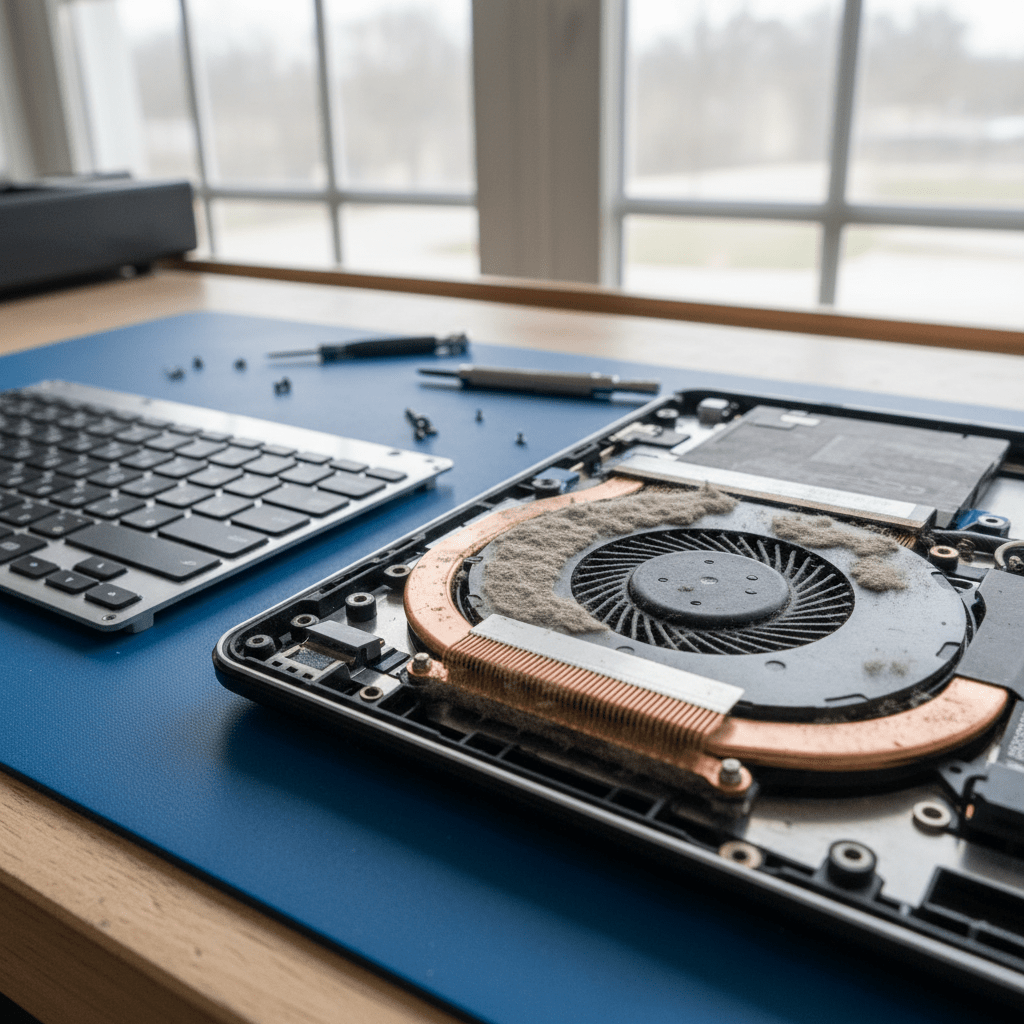 Dust-clogged laptop fan cleaning service in Willaston — Adelaide SA 5118