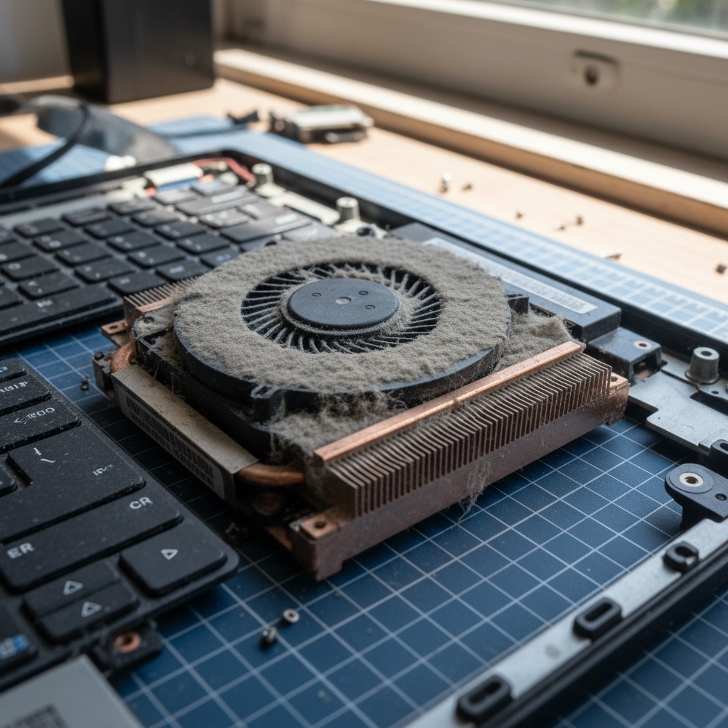 Dust-clogged laptop fan cleaning service in Williamtown — Newcastle NSW 2318