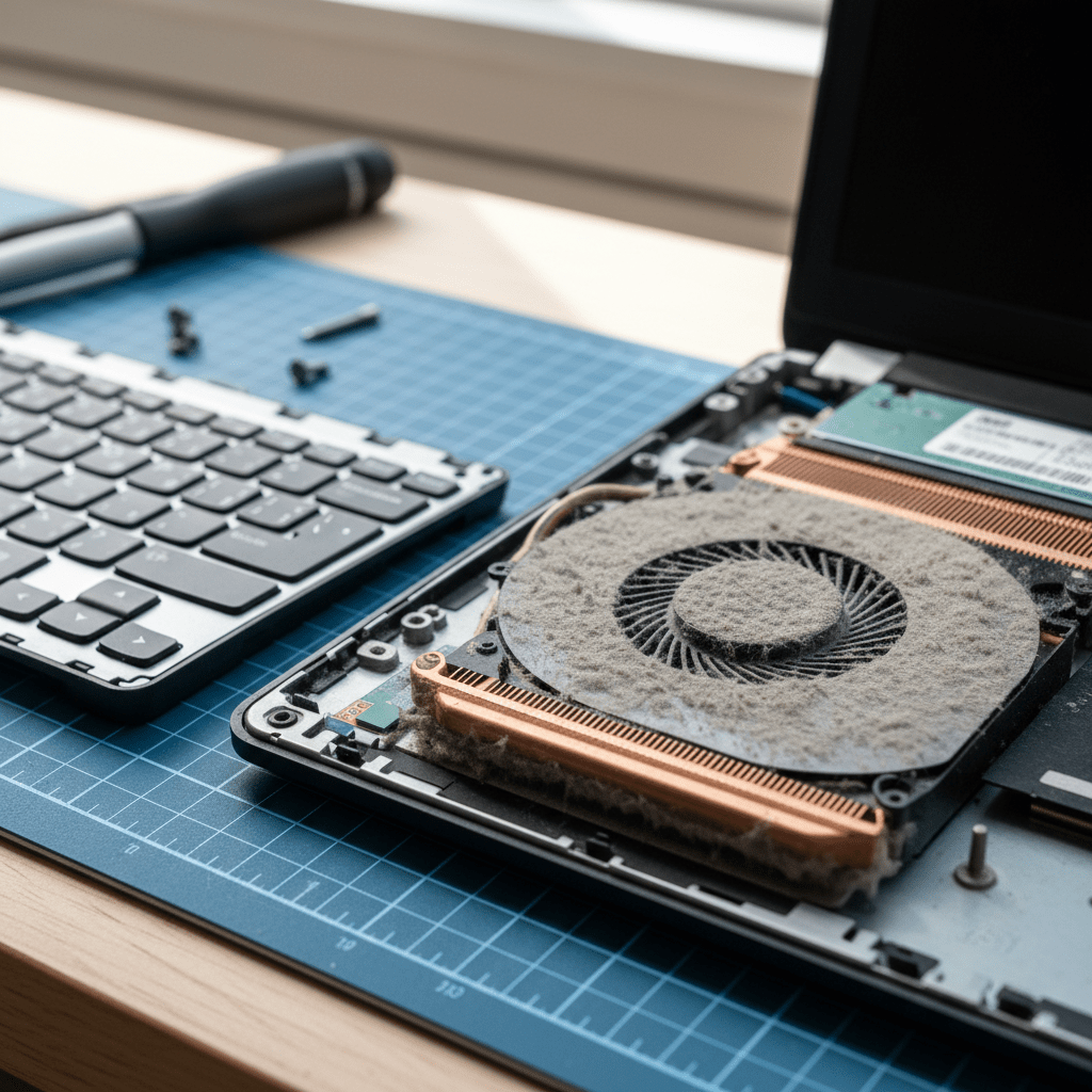 Dust-clogged laptop fan cleaning service in Willunga — Adelaide SA 5172