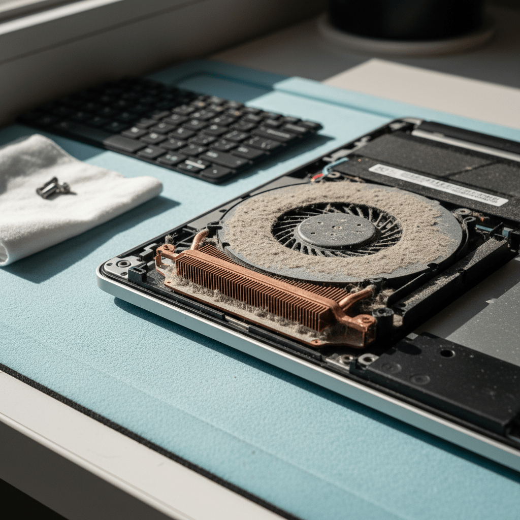 Dust-clogged laptop fan cleaning service in Willunga South — Adelaide SA 5172