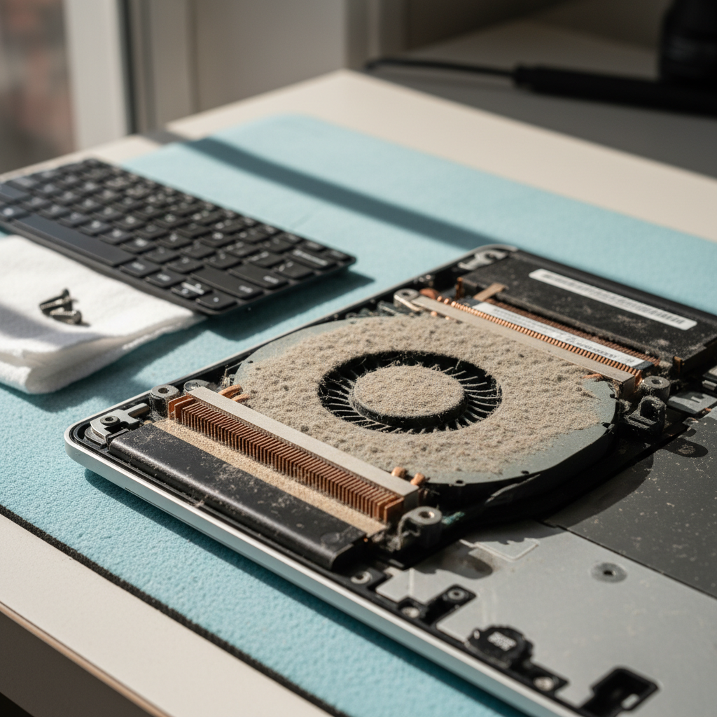Dust-clogged laptop fan cleaning service in Windale — Newcastle NSW 2306