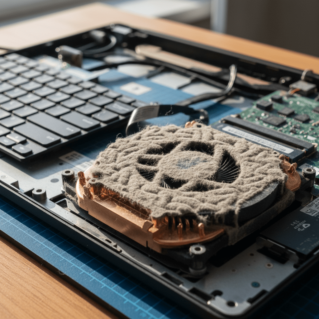 Dust-clogged laptop fan cleaning service in Windsor Gardens — Adelaide SA 5087