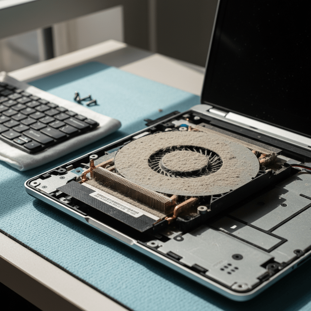 Dust-clogged laptop fan cleaning service in Wingfield — Adelaide SA 5013