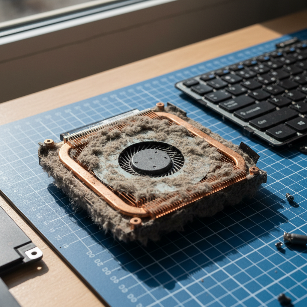 Dust-clogged laptop fan cleaning service in Woodberry — Newcastle NSW 2322