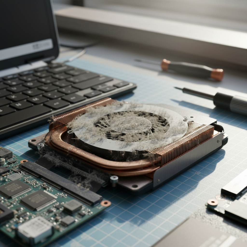 Dust-clogged laptop fan cleaning service in Woodville — Newcastle NSW 2321
