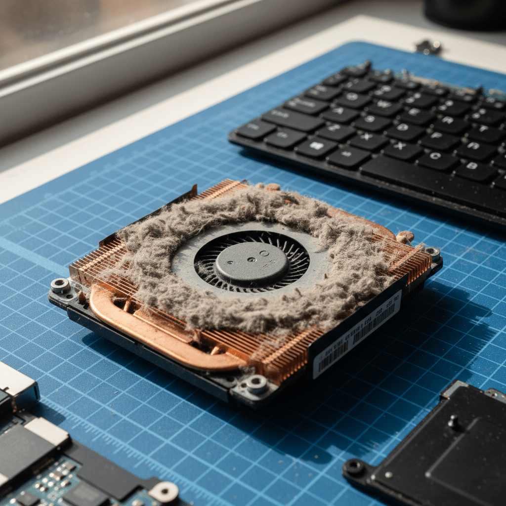 Dust-clogged laptop fan cleaning service in Woodville — Newcastle SA 5011