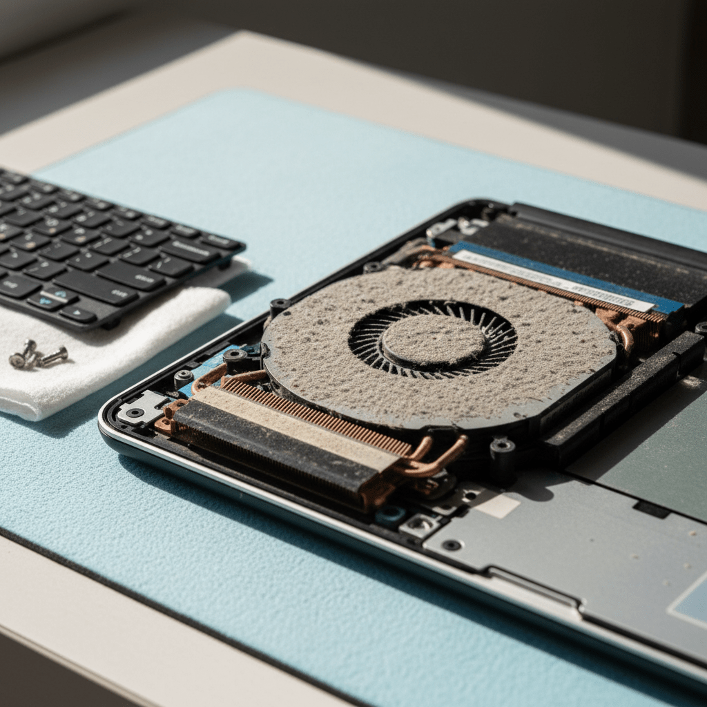 Dust-clogged laptop fan cleaning service in Woodville North — Adelaide SA 5012