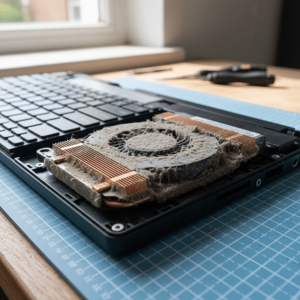 Dust-clogged laptop fan cleaning service in Woodville South — Adelaide SA 5011