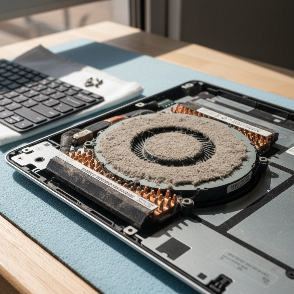 Dust-clogged laptop fan cleaning service in Wulagi — Darwin NT 0812