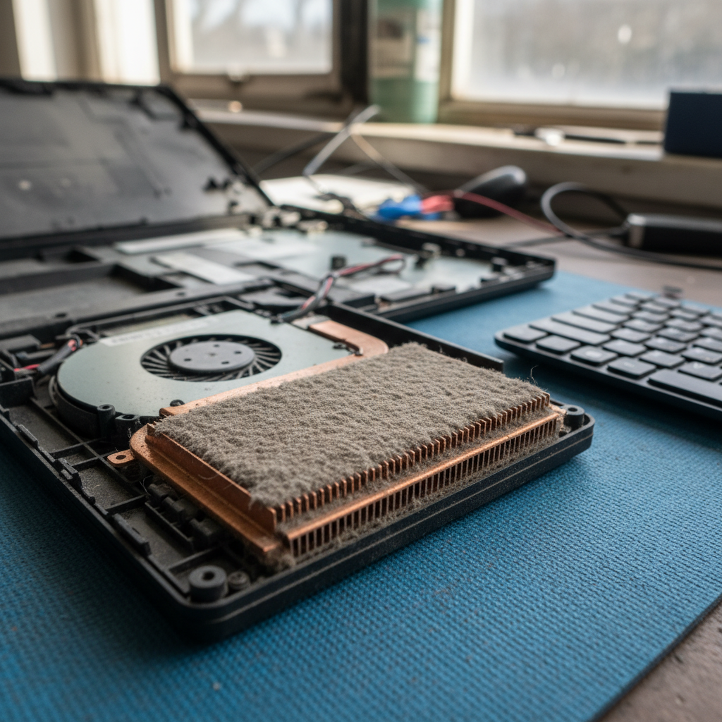 Dust-clogged laptop fan cleaning service in Yarrawonga Park — Newcastle NSW 2264