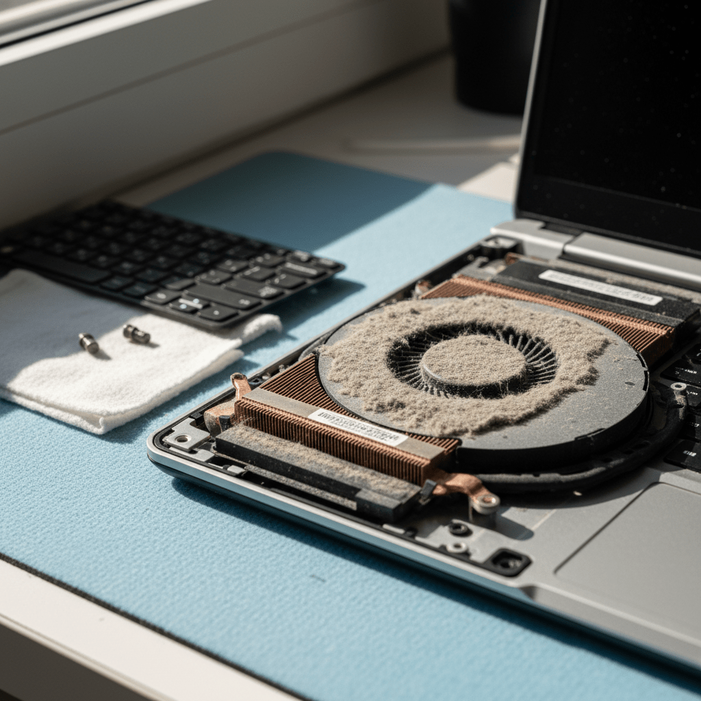 Dust-clogged laptop fan cleaning service in Yatala Vale — Adelaide SA 5126