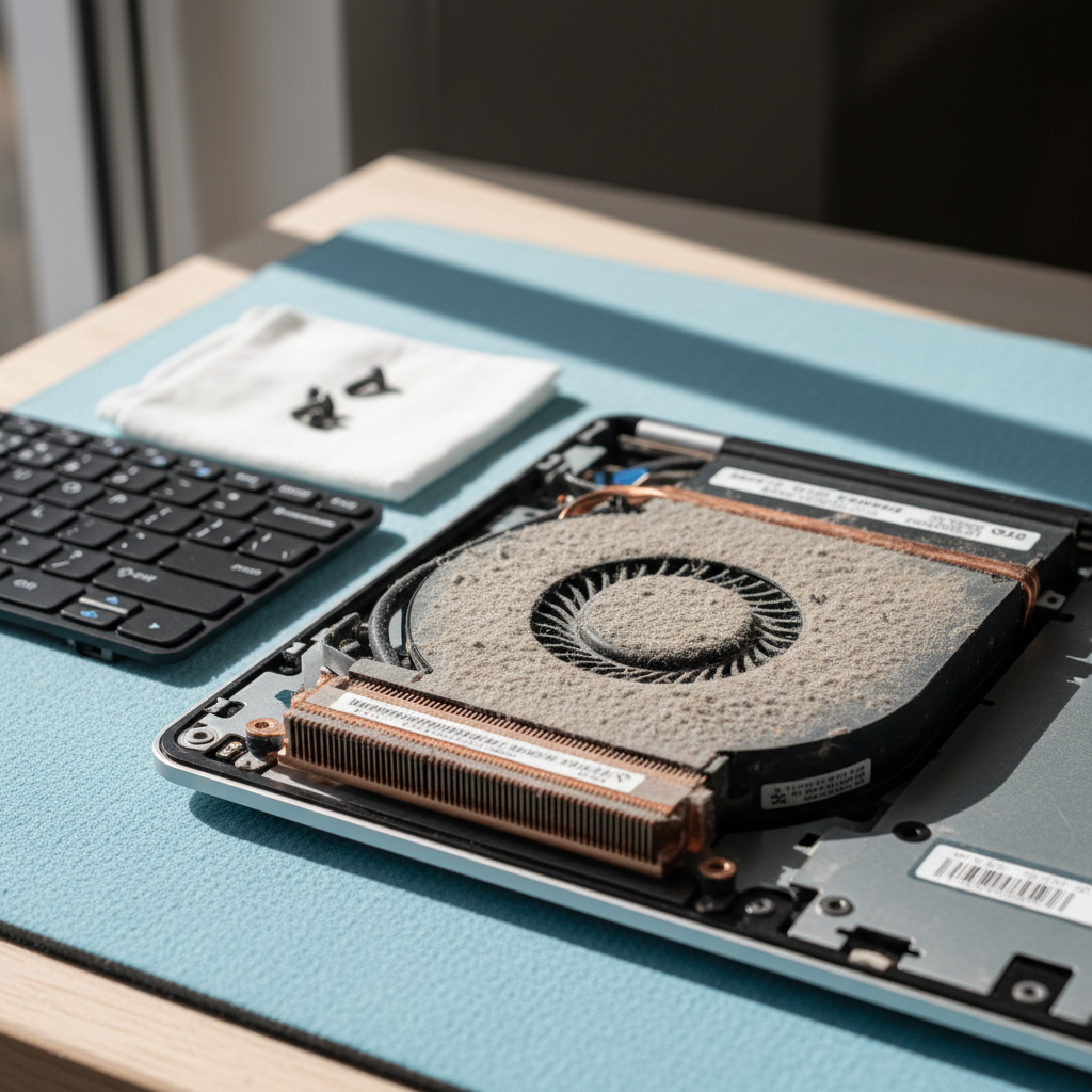 Dust-clogged laptop fan cleaning service in Zuccoli — Darwin NT 0832