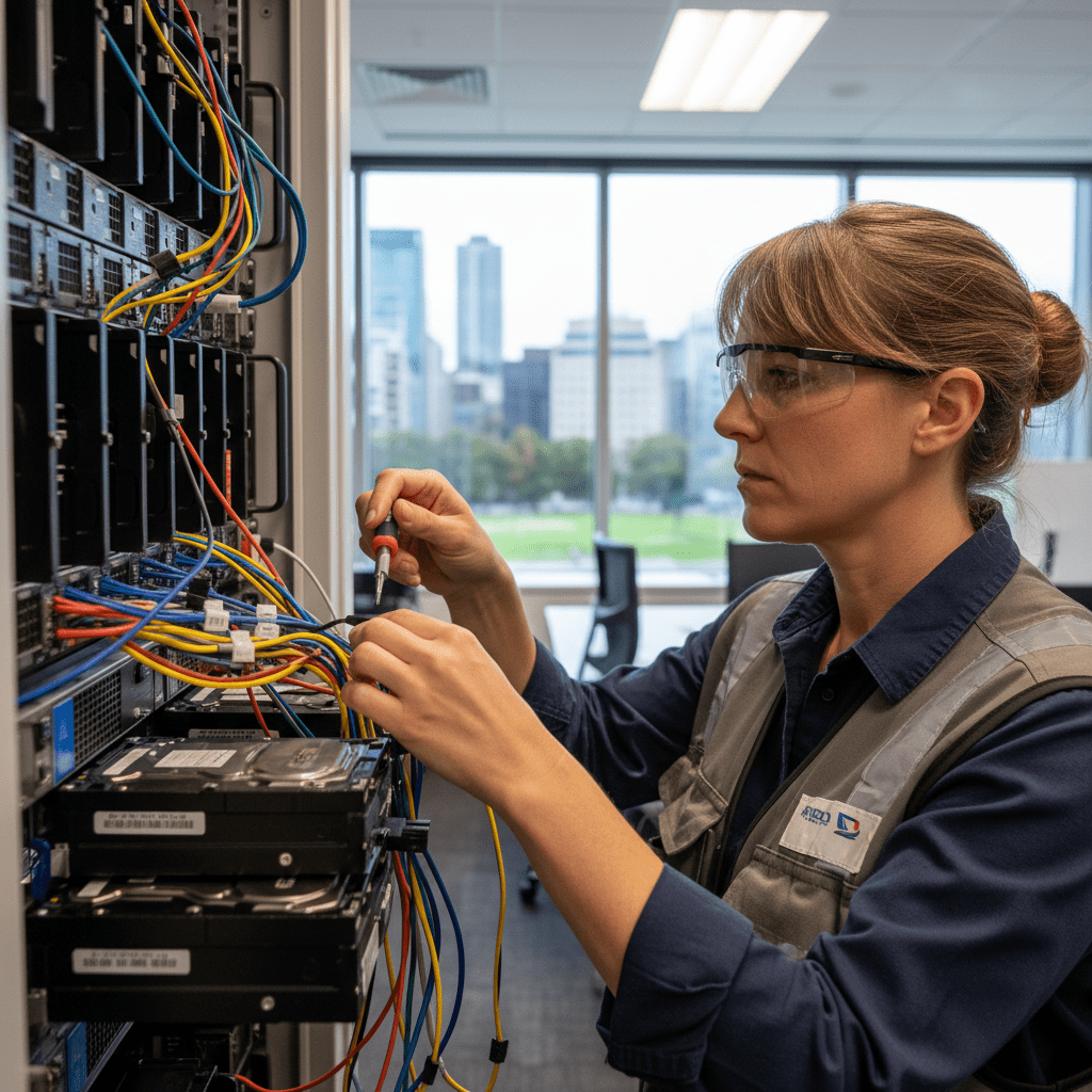 Specialised RAID data recovery Melbourne service for businesses. Our technicians expertly restore data from complex RAID arrays and servers.