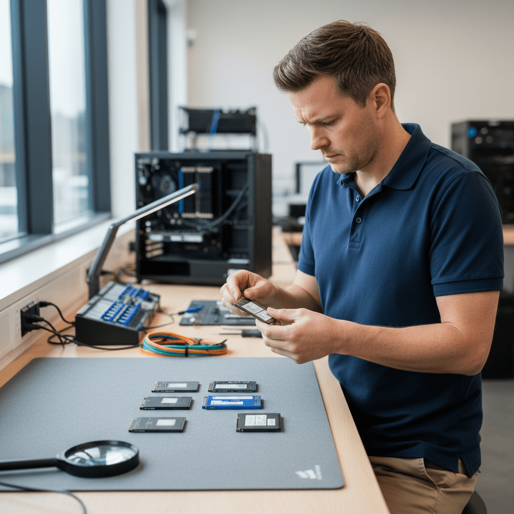 Expert technician recovering data from Seagate, Intel, and Corsair SSD models in Australia. We recover all major SSD brands.