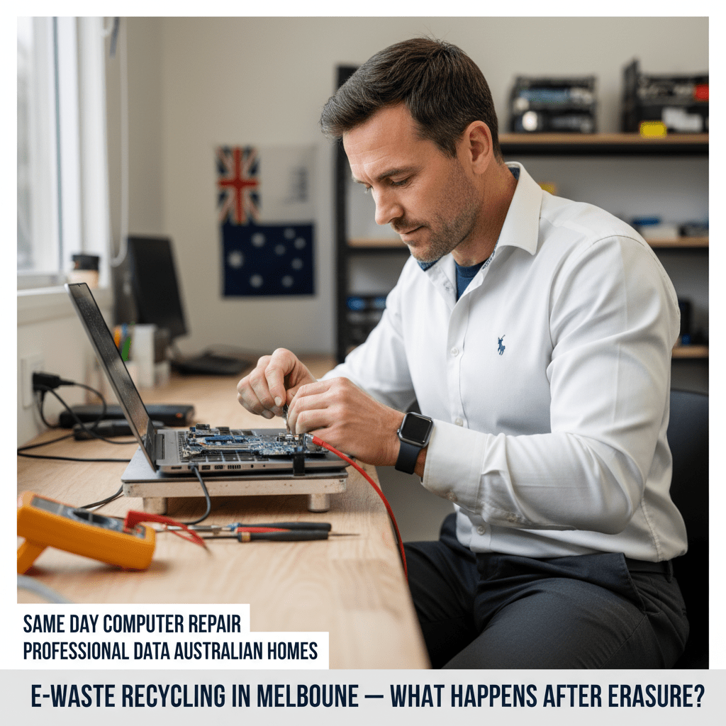 Experienced Australian technician repairing a laptop — professional data recovery