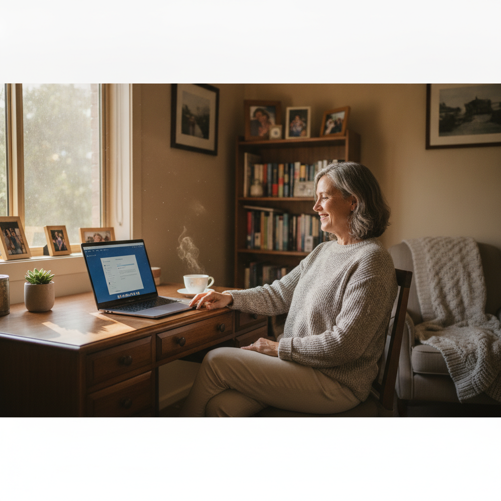 Professional computer clean-out in Aberdeen (7310) — a happy Tasmania resident at home with a spotless, fast, quiet machine