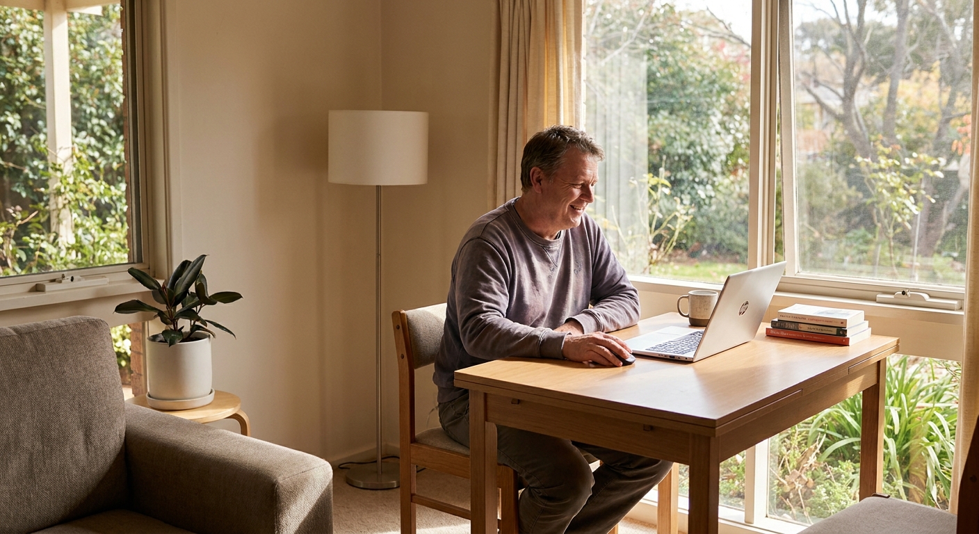 Computer cleaning in Acton (2601) — a local resident at home with a clean, fast, dust-free computer running cool and quiet