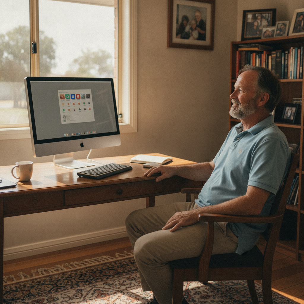 Computer cleaning in Albury (2640) — a local resident at home with a clean, fast, dust-free computer running cool and quiet