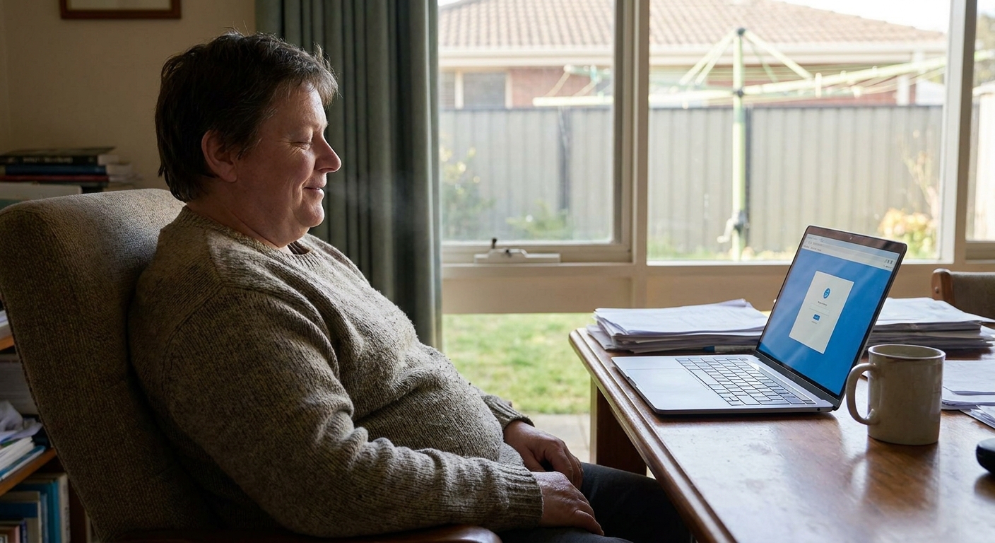 Computer cleaning in Altona North (3025) — a local resident at home with a clean, fast, dust-free computer running cool and quiet