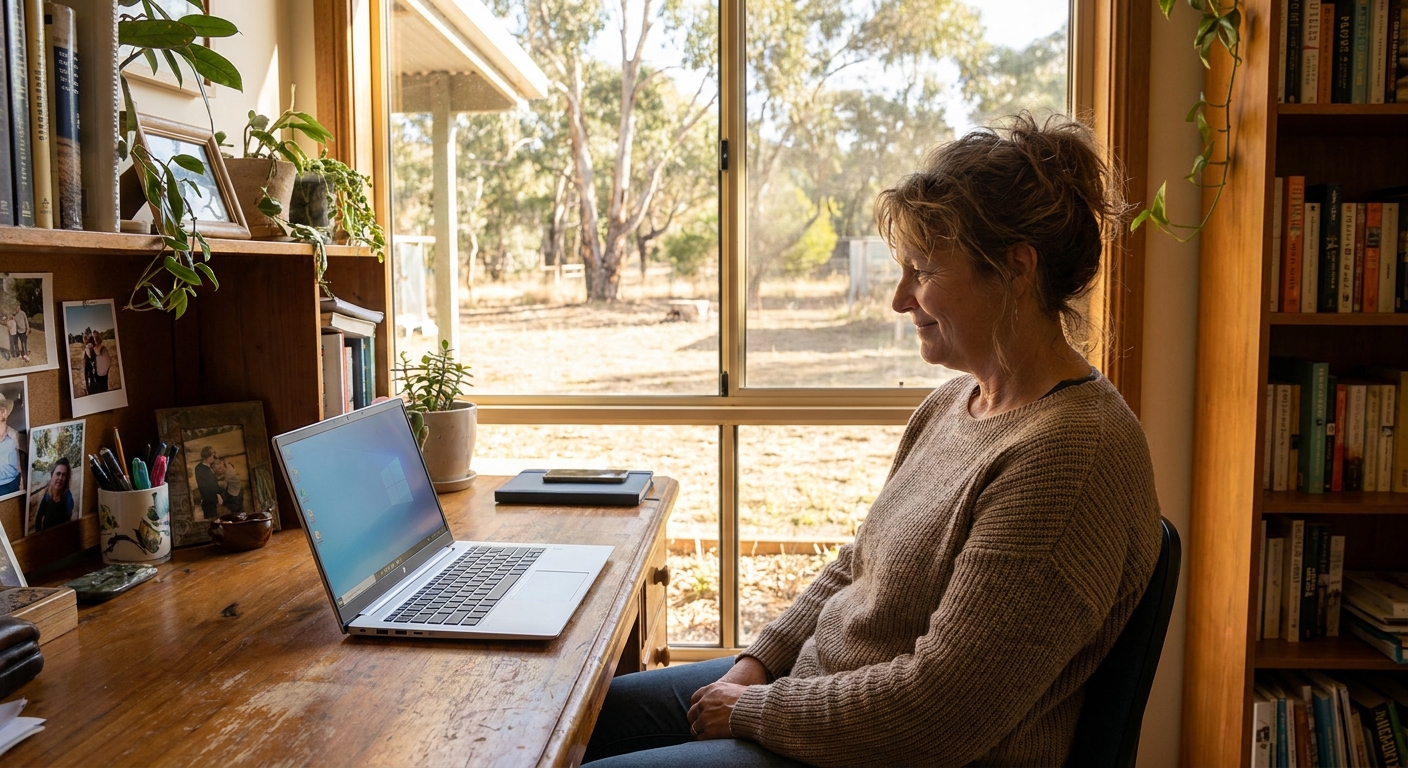 Computer cleaning in Anakie (3221) — a local resident at home with a clean, fast, dust-free computer running cool and quiet