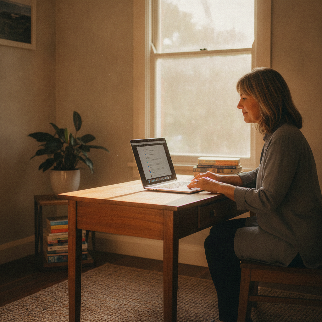 Professional computer clean-out in Arable (2630) — a happy New South Wales resident at home with a spotless, fast, quiet machine