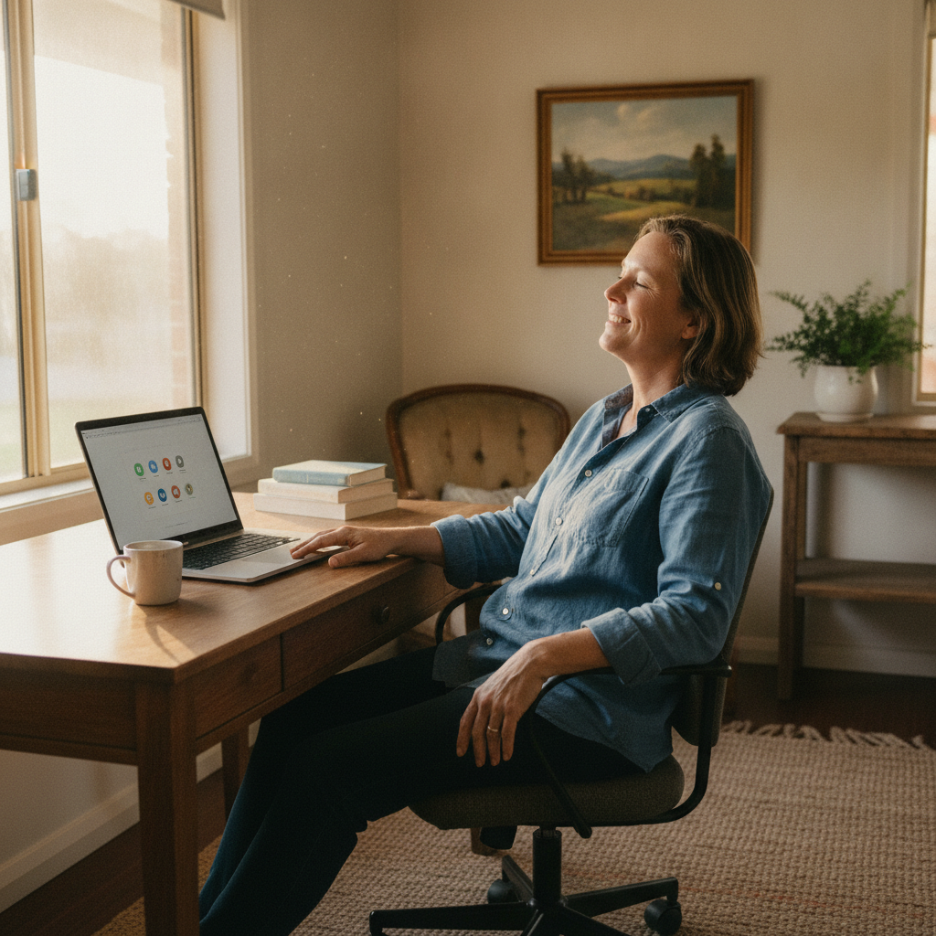 Computer cleaning in Ashford (2361) — a local resident at home with a clean, fast, dust-free computer running cool and quiet