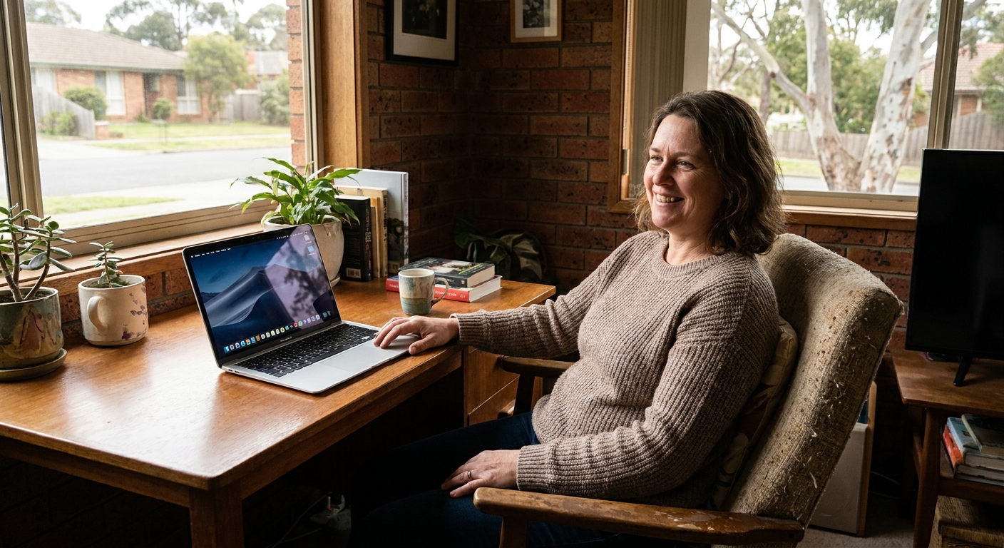 Computer cleaning in Ashwood (3147) — a local resident at home with a clean, fast, dust-free computer running cool and quiet