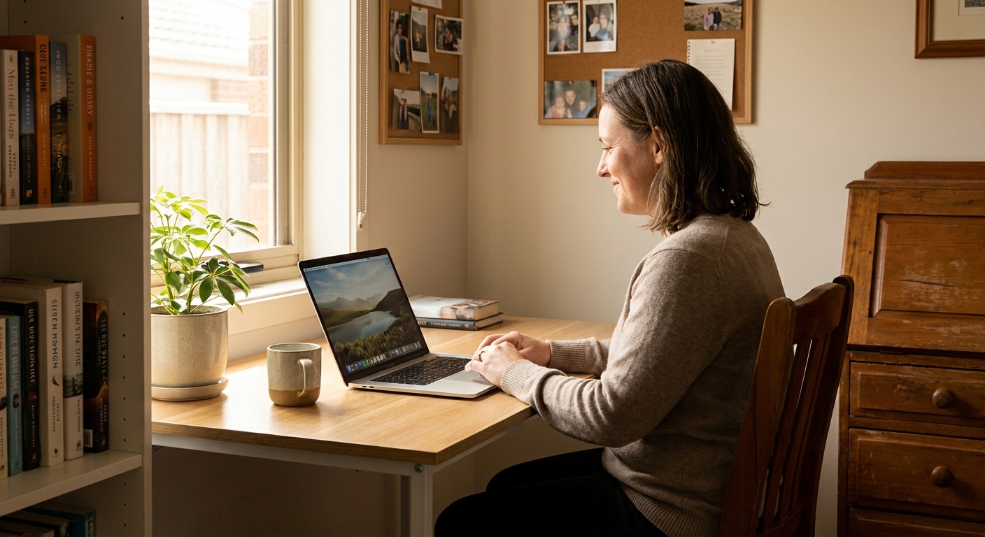 Computer cleaning in Aspendale (3195) — a local resident at home with a clean, fast, dust-free computer running cool and quiet