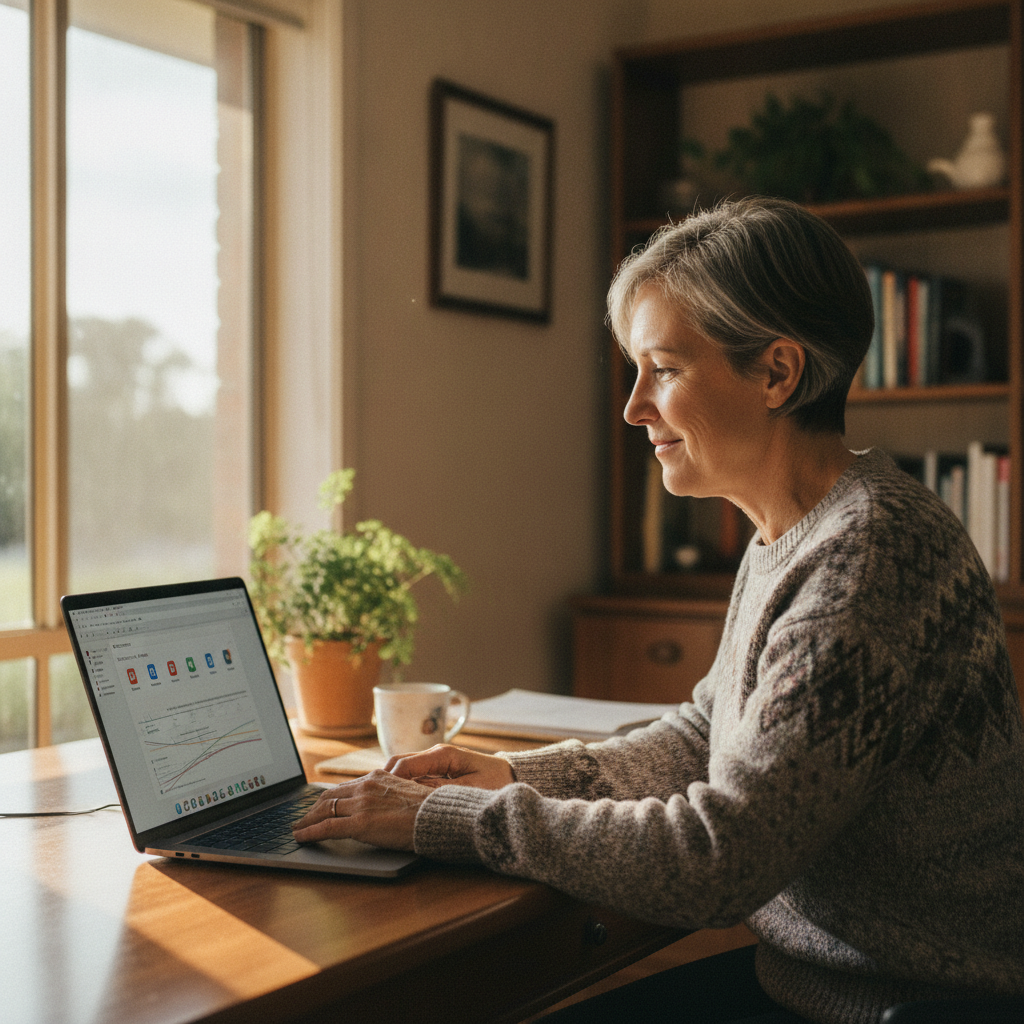 Professional computer clean-out in Attunga (2345) — a happy New South Wales resident at home with a spotless, fast, quiet machine
