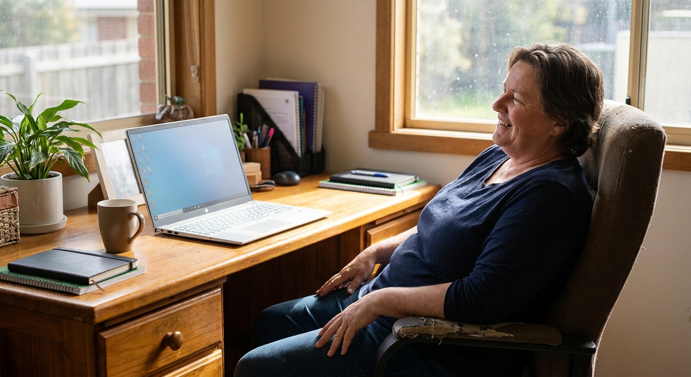 Computer cleaning in Attwood (3049) — a local resident at home with a clean, fast, dust-free computer running cool and quiet