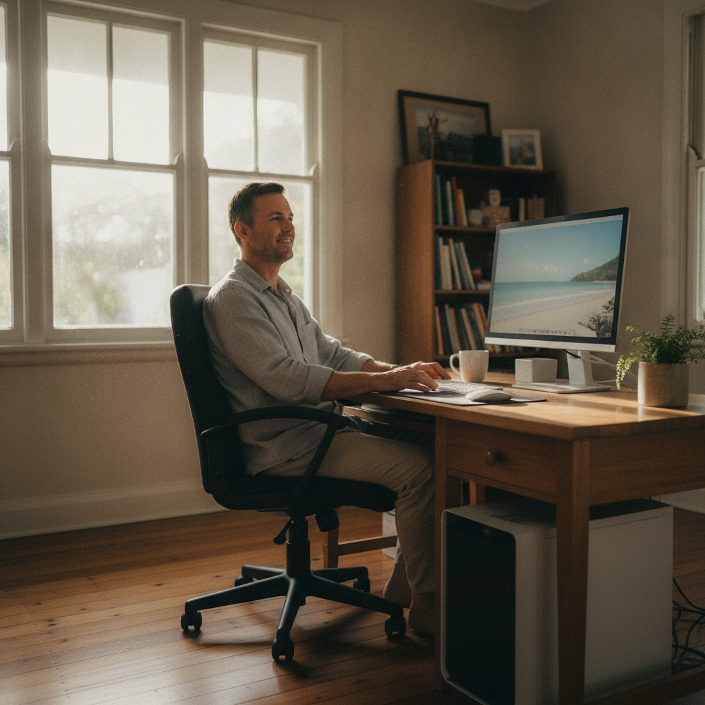 Computer cleaning in Balmoral (4171) — a local resident at home with a clean, fast, dust-free computer running cool and quiet