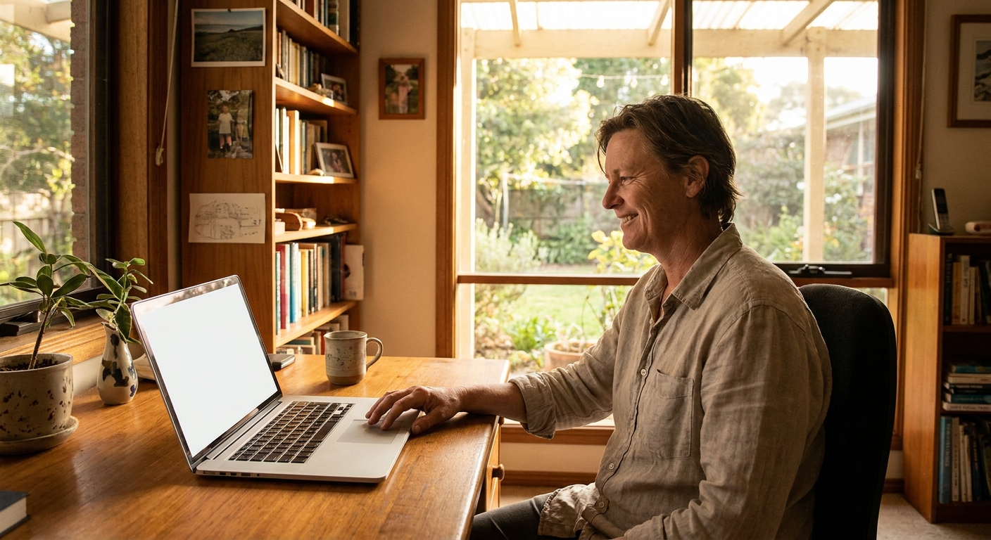 Computer cleaning in Balnarring (3926) — a local resident at home with a clean, fast, dust-free computer running cool and quiet