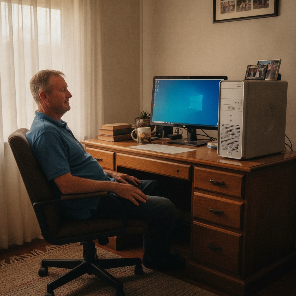 Computer cleaning in Bandiana (3694) — a local resident at home with a clean, fast, dust-free computer running cool and quiet
