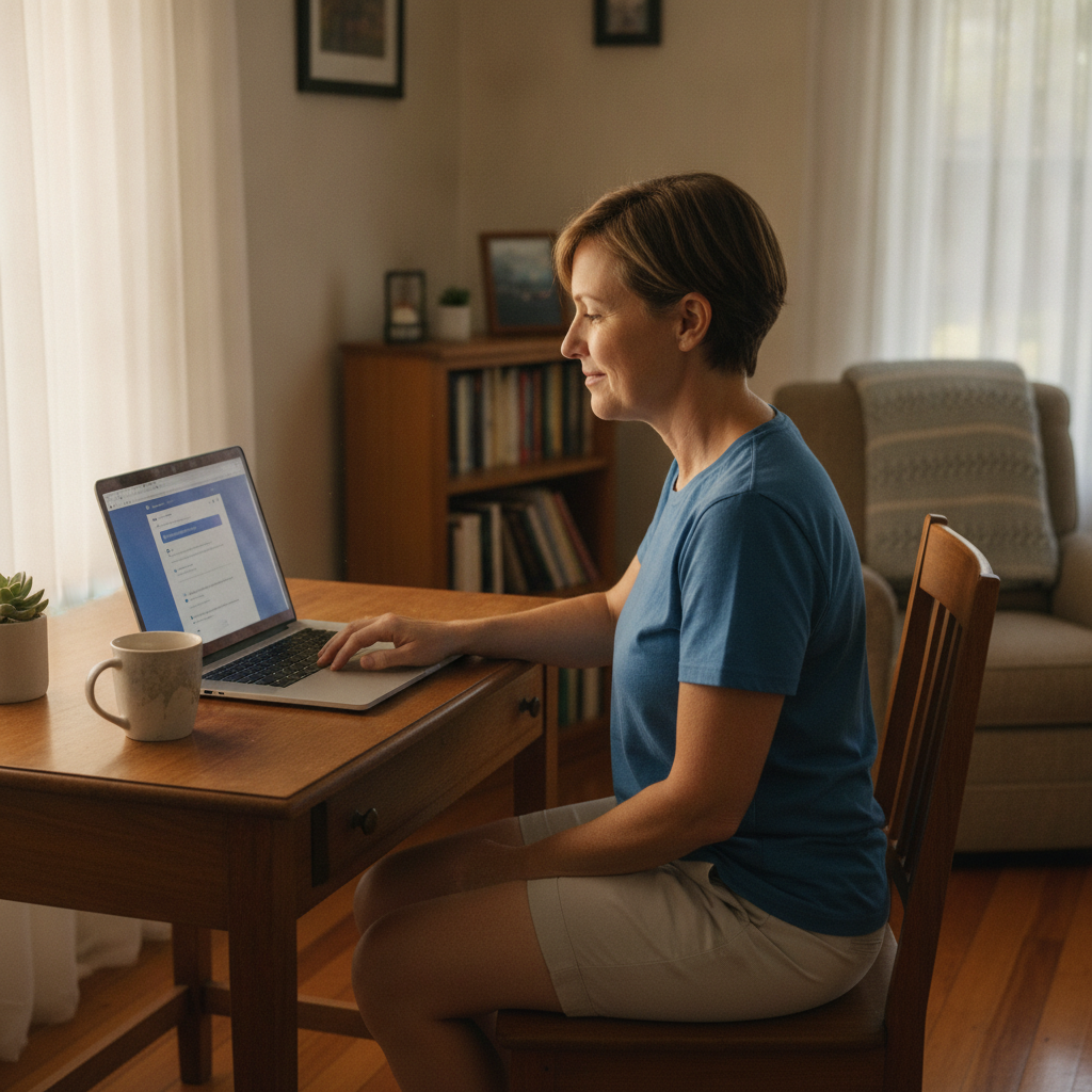 Professional computer clean-out in Barbigal (2830) — a happy New South Wales resident at home with a spotless, fast, quiet machine