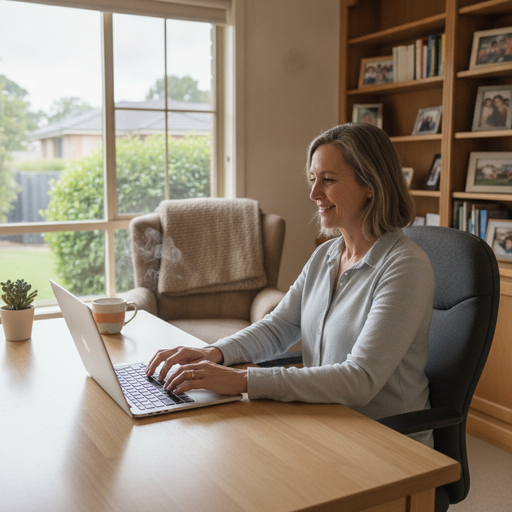 Professional computer clean-out in Bardwell Valley (2207) — a happy New South Wales resident at home with a spotless, fast, quiet machine