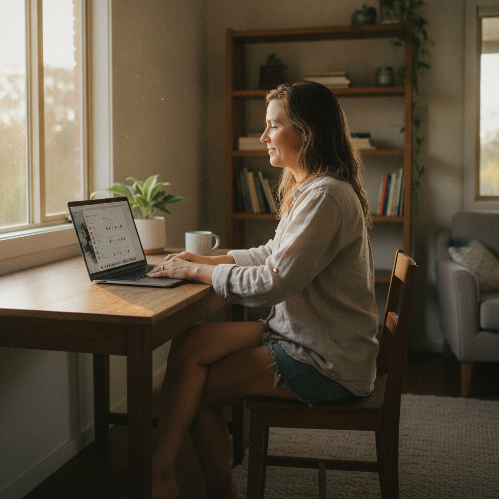 Professional computer clean-out in Barrengarry (2577) — a happy New South Wales resident at home with a spotless, fast, quiet machine